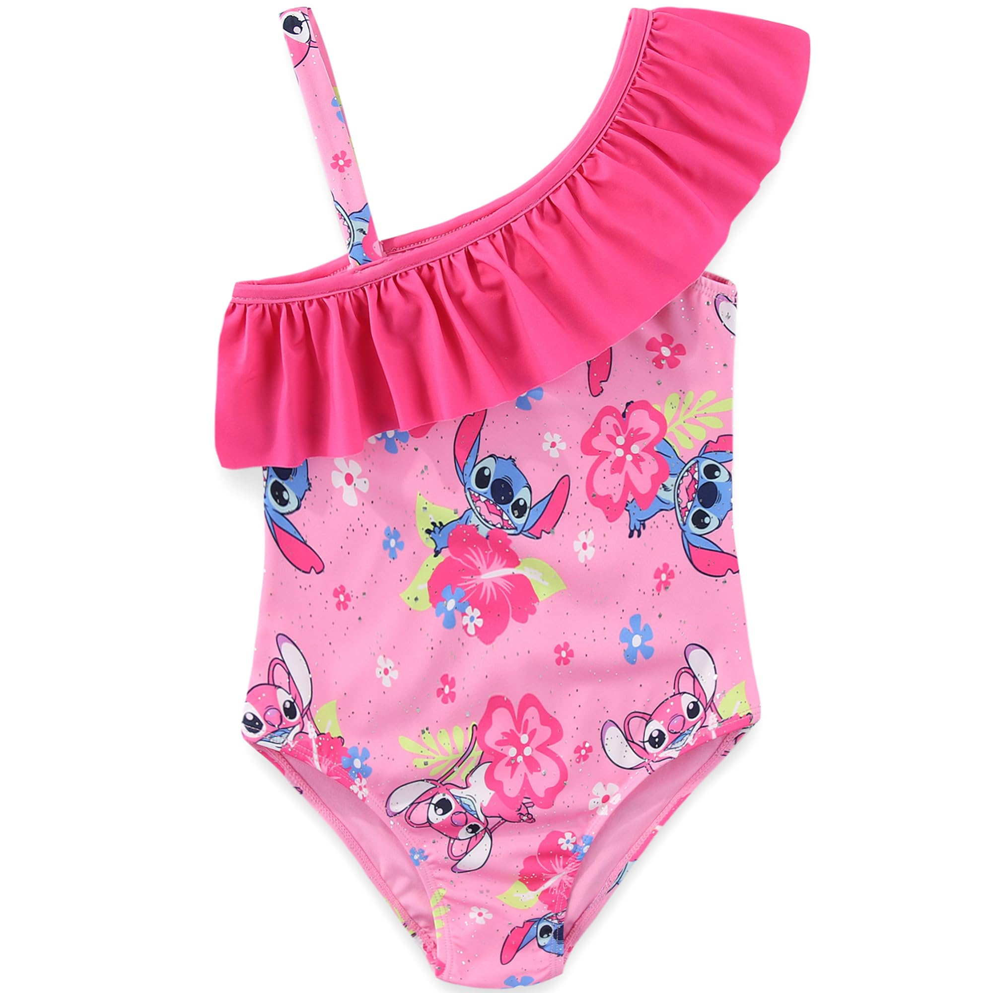 Disney Lilo \u0026 Stitch UPF 50+ One Piece Bathing Suit (Girls), Sizes 4-12